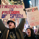 Net neutrality supports rally in New York, Dec. 7, 2017.